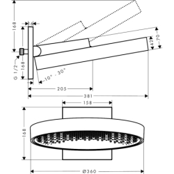 Głowica prysznicowa 360 1jet z przyłączem ściennym Biały Matowy Rainfinity HANSGROHE 26230700
