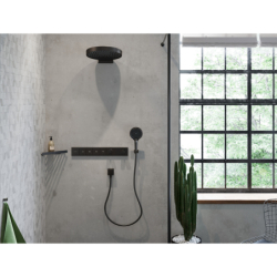 Głowica prysznicowa 360 3jet z przyłączem ściennym Czarny Chrom Szczotkowany Rainfinity HANSGROHE 26234340