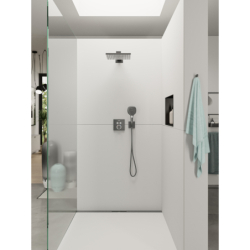 Głowica prysznicowa 300 1jet z ramieniem prysznicowym Czarny Chrom Szczotkowany Raindance E HANSGROHE 26238340