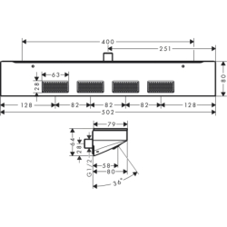 Prysznic na ramiona 500 1jet z półką Czarny Matowy Rainfinity HANSGROHE 26243670