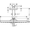 Głowica prysznicowa 300 1jet z przyłączem sufitowym Chrom Raindance E HANSGROHE 26250000
