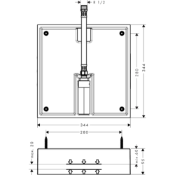 Zestaw podstawowy do głowicy prysznicowej 400/400 1jet, sufitowy Raindance E HANSGROHE 26254180