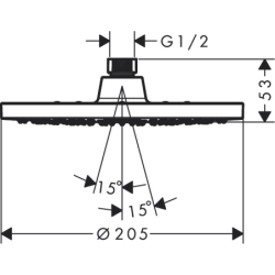 Głowica prysznicowa 200 1jet EcoSmart Czarny Matowy Vernis Blend HANSGROHE 26277670