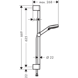 Zestaw prysznicowy 100 Vario EcoSmart z drążkiem Crometta 65 cm Chrom Vernis Blend HANSGROHE 26279000