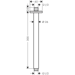 Przyłącze sufitowe 30 cm Czarny Matowy Vernis Shape HANSGROHE 26407670