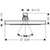 Głowica prysznicowa 220 1jet Chrom Croma HANSGROHE 26464000