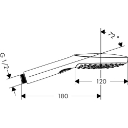 Główka prysznicowa 120 3jet Biały Matowy Raindance Select E HANSGROHE 26520700