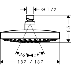 Głowica prysznicowa 180 2jet EcoSmart Chrom Croma Select E HANSGROHE 26528000