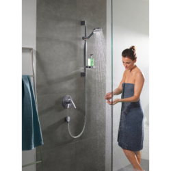 Zestaw prysznicowy 100 Vario z drążkiem 65 cm i mydelniczką Biały/Chrom Crometta HANSGROHE 26553400