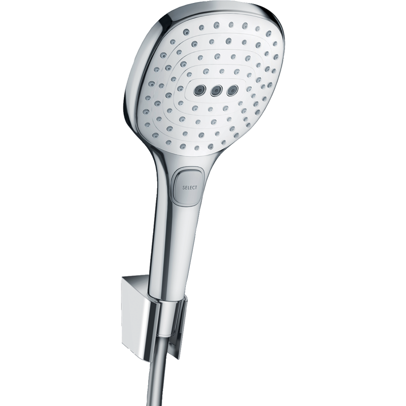 Punktowy zestaw prysznicowy 120 3jet z wężem 160 cm Biały/Chrom Raindance Select E HANSGROHE 26720400