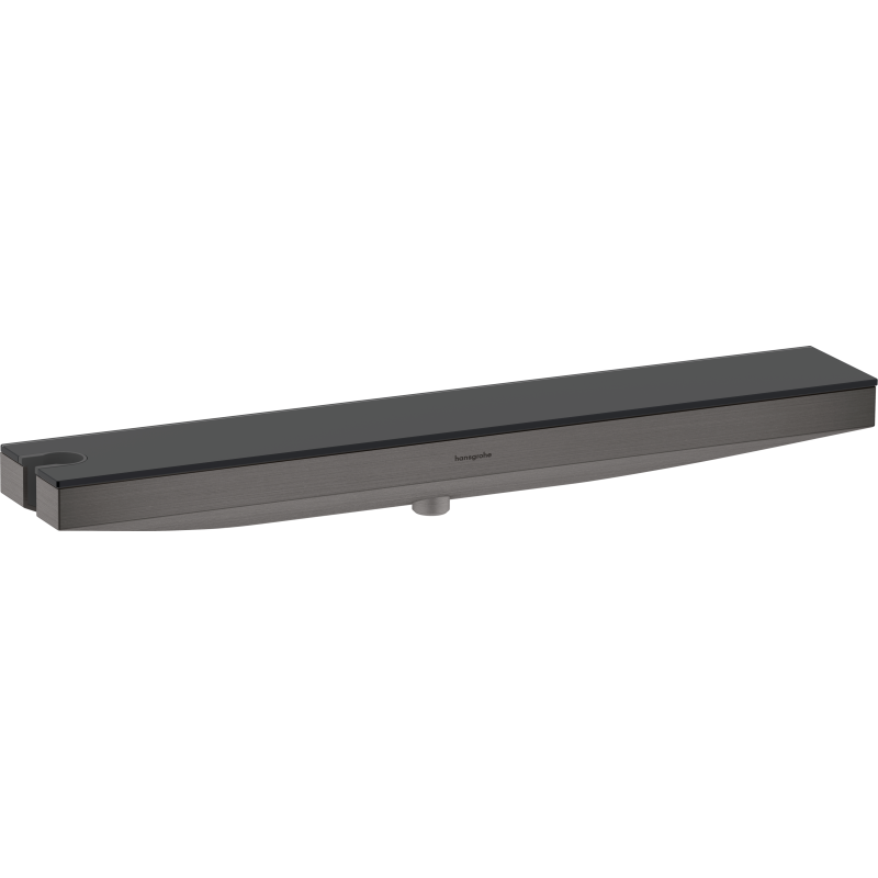 Przyłącze węża Porter 500 z półką i uchwytem z lewej strony Czarny Chrom Szczotkowany Rainfinity HANSGROHE 26843340