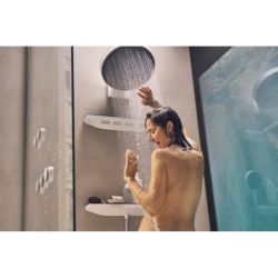 Przyłącze węża Porter 500 z półką i uchwytem z lewej strony Biały Matowy Rainfinity HANSGROHE 26843700