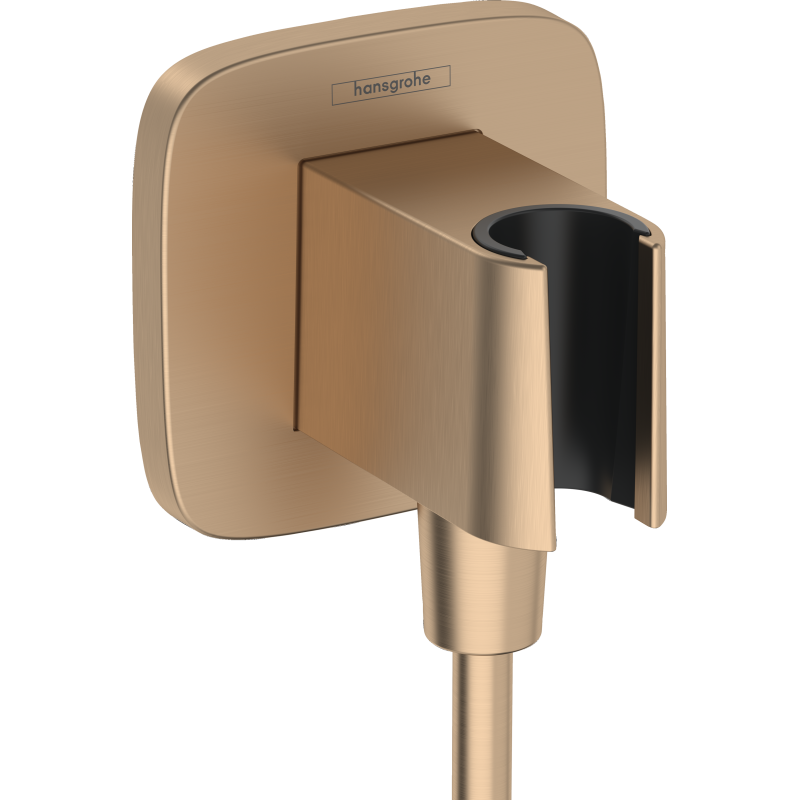 Przyłącze węża z uchwytem Brąz Szczotkowany FixFit Q HANSGROHE 26887140