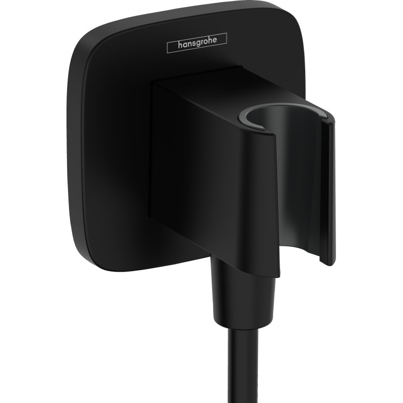 Przyłącze węża z uchwytem Czarny Matowy FixFit Q HANSGROHE 26887670