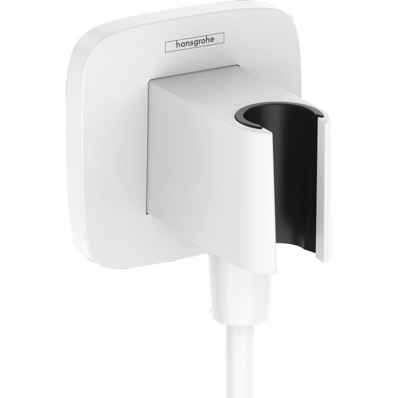 Przyłącze węża z uchwytem Biały Matowy FixFit Q HANSGROHE 26887700