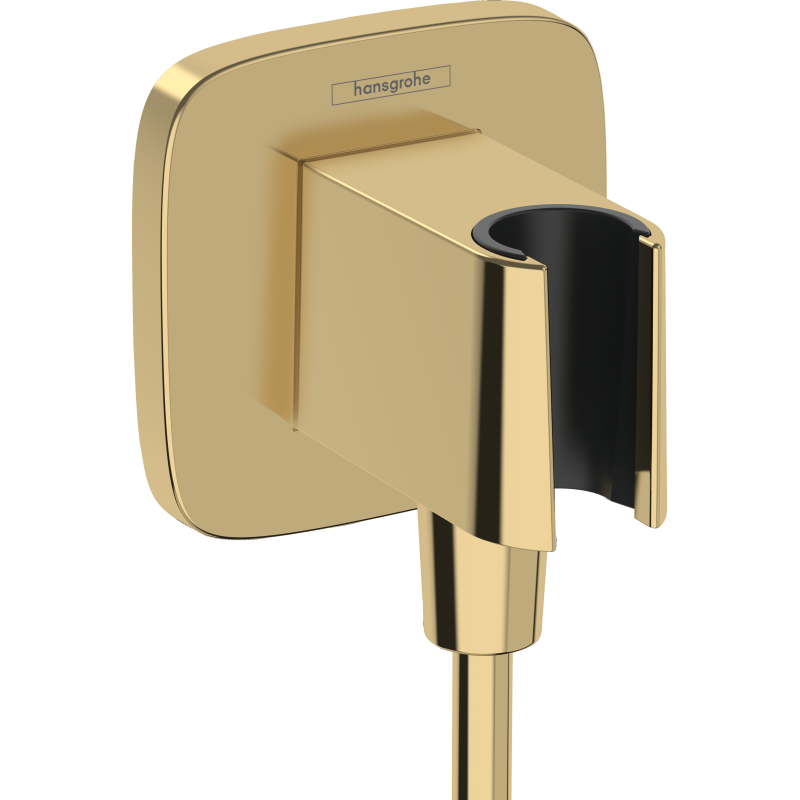 Przyłącze węża z uchwytem Złoty Optyczny Polerowany FixFit Q HANSGROHE 26887990
