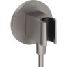 Przyłącze węża z uchwytem Czarny Chrom Szczotkowany FixFit S HANSGROHE 26888340