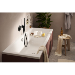 Przyłącze węża z uchwytem Czarny Chrom Szczotkowany FixFit S HANSGROHE 26888340