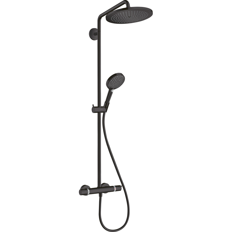 kpl prysznicowy 280 1jet z termo. i główką prysznicową Raindance Select S 120 3jet Czarny mat Croma Select S HANSGROHE 26890670