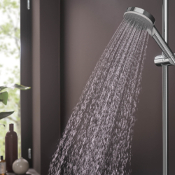 Sys. prysz. 100 Vario EcoSmart z drążek 65 cm Crometta i jednouchwytową bat prysznic, Chrom Vernis Blend HANSGROHE 26957000