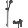 Sys. prysz. 100 Vario EcoSmart z drążek 65 cm S Puro i jednouchwytową bat prysznic, Czarny mat Vernis Blend HANSGROHE 26958670