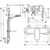 Sys. prysz. 100 Vario EcoSmart z drążek 65 cm S Puro i jednouchwytową bat prysznic, Czarny mat Vernis Blend HANSGROHE 26958670