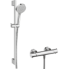 System prysznic 100 Vario EcoSmart z drążkiem 65 cm Crometta, baterią termo. Ecostat S Chrom Vernis Blend HANSGROHE 26960000
