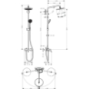 Komplet prysznicowy 220 1jet z mieszaczem Chrom Croma HANSGROHE 27222000