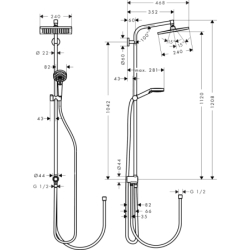 Komplet prysznicowy 240 1jet EcoSmart Reno Chrom Crometta E HANSGROHE 27289000