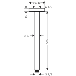 Przyłącze sufitowe E 30 cm Chrom HANSGROHE 27388000