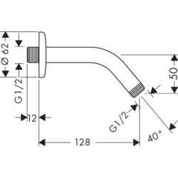 Ramię prysznicowe 12,8 cm Chrom HANSGROHE 27411000