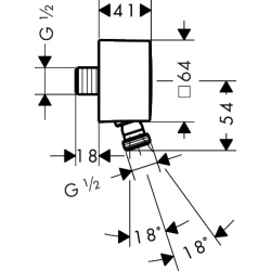 Przyłącze węża z zaworem zwrotnym i przegubem kulowym Chrom FixFit HANSGROHE 27414000