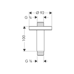 Przyłącze sufitowe 10 cm Chrom HANSGROHE 27418000