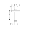 Przyłącze sufitowe 10 cm Chrom HANSGROHE 27418000
