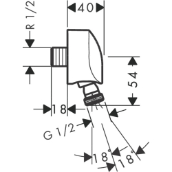 Przyłącze węża E z zaworem zwrotnym i przegubem kulowym Chrom FixFit HANSGROHE 27505000