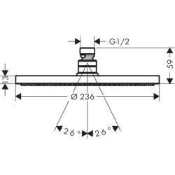 Głowica prysznicowa 240 1jet PowderRain Czarny Chrom Szczotkowany Raindance S HANSGROHE 27623340