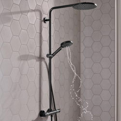 Komplet prysznicowy 240 1jet PowderRain z termostatem Czarny Matowy Raindance Select S HANSGROHE 27633670