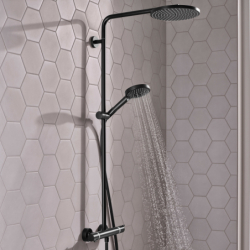 Komplet prysznicowy 240 1jet PowderRain z termostatem Czarny Matowy Raindance Select S HANSGROHE 27633670