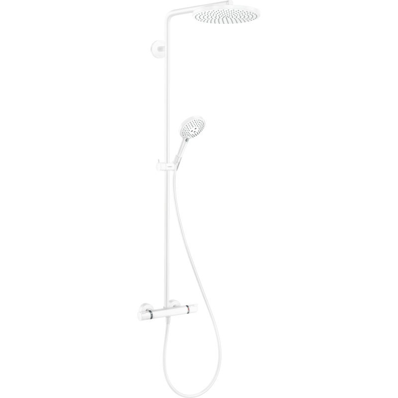 Komplet prysznicowy 240 1jet PowderRain z termostatem Biały Matowy Raindance Select S HANSGROHE 27633700