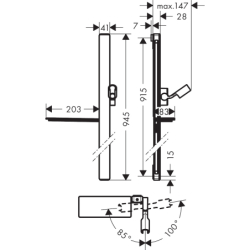 Drążek prysznicowy E 90 cm z wężem Isiflex 160 cm Biały/Chrom Unica HANSGROHE 27640400