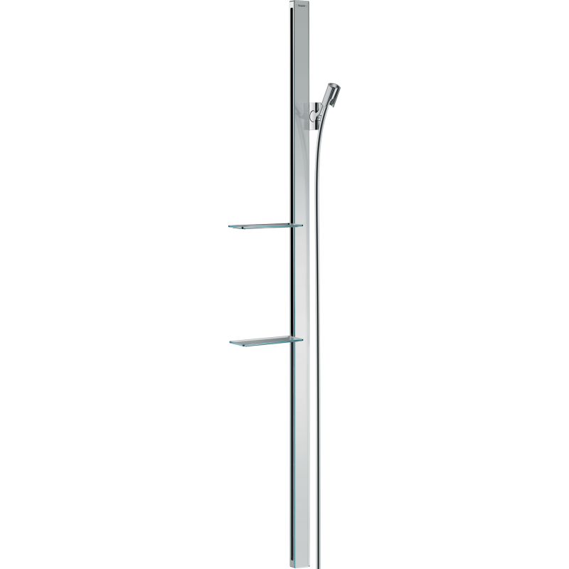 Drążek prysznicowy E 150 cm z wężem Isiflex 160 cm i półkami Chrom Unica HANSGROHE 27645000