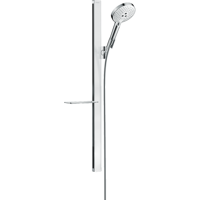 Zestaw prysznicowy 120 3jet z drążkiem 90 cm i półką Biały/Chrom Raindance Select S HANSGROHE 27648400
