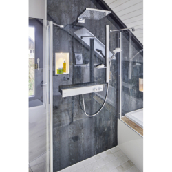 Zestaw prysznicowy 120 3jet z drążkiem 90 cm i półką Biały/Chrom Raindance Select S HANSGROHE 27648400