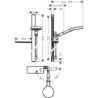 Zestaw prysznicowy 130 3jet z drążkiem 90cm i półką Chrom Rainfinity HANSGROHE 27671000