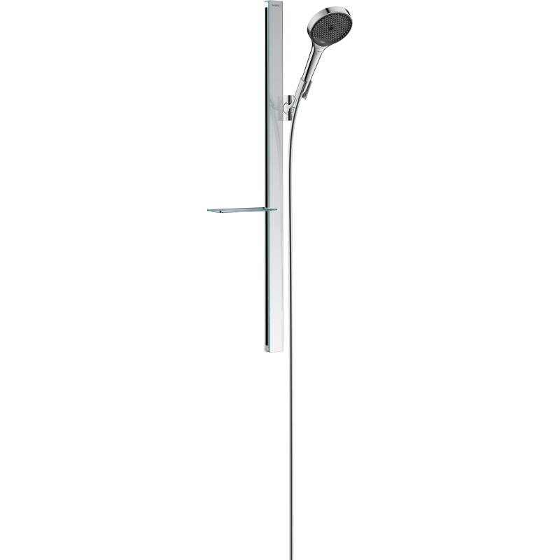 Zestaw prysznicowy 130 3jet EcoSmart z drążkiem 90cm i półką Chrom Rainfinity HANSGROHE 27672000