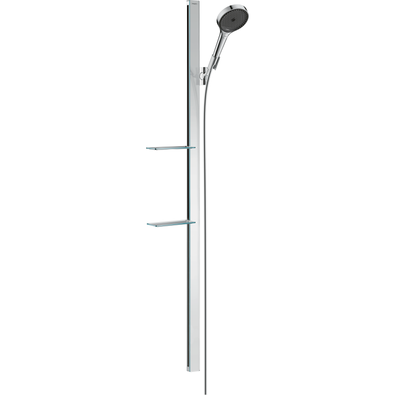 Zestaw prysznicowy 130 3jet EcoSmart z drążkiem 150cm i półkami Chrom Rainfinity HANSGROHE 27674000