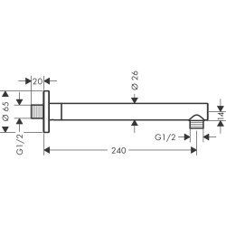 Ramię prysznicowe 24 cm Chrom Vernis Blend HANSGROHE 27809000