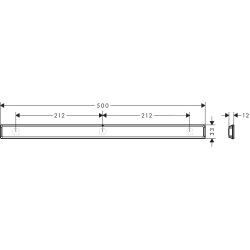 Panel ścienny 50 cm Czarny Matowy WallStoris HANSGROHE 27902670