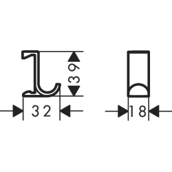 Haczyki na ręcznik, szerokie Biały Matowy WallStoris HANSGROHE 27914700