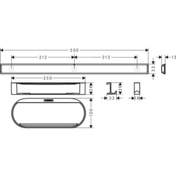 Pakiet prysznicowy Czarny Matowy WallStoris HANSGROHE 27967670
